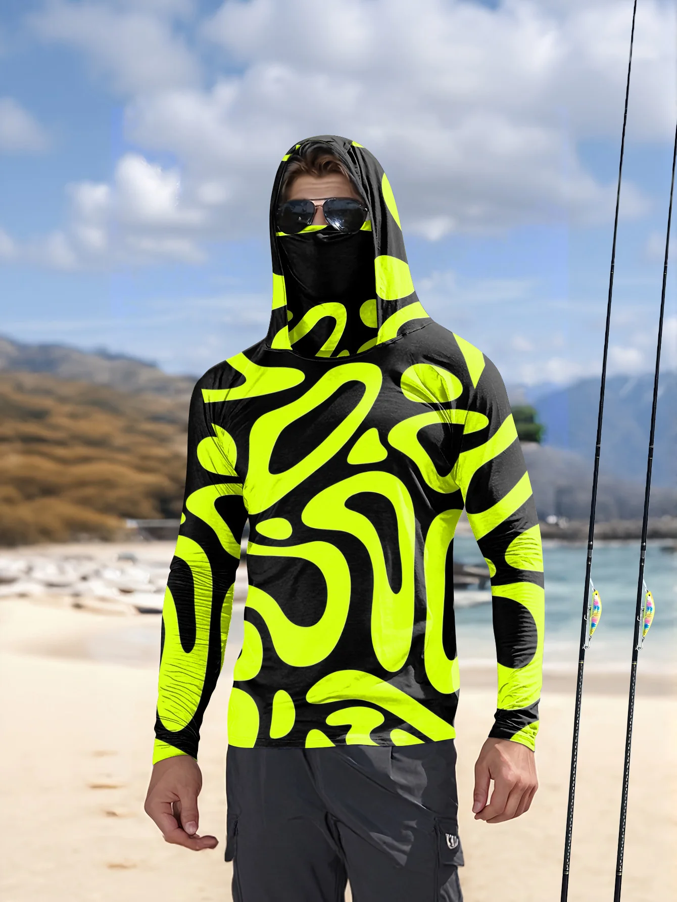 Fishing Shirt Uv Protection - Kemeja Pancing Lengan Panjang dengan Motif