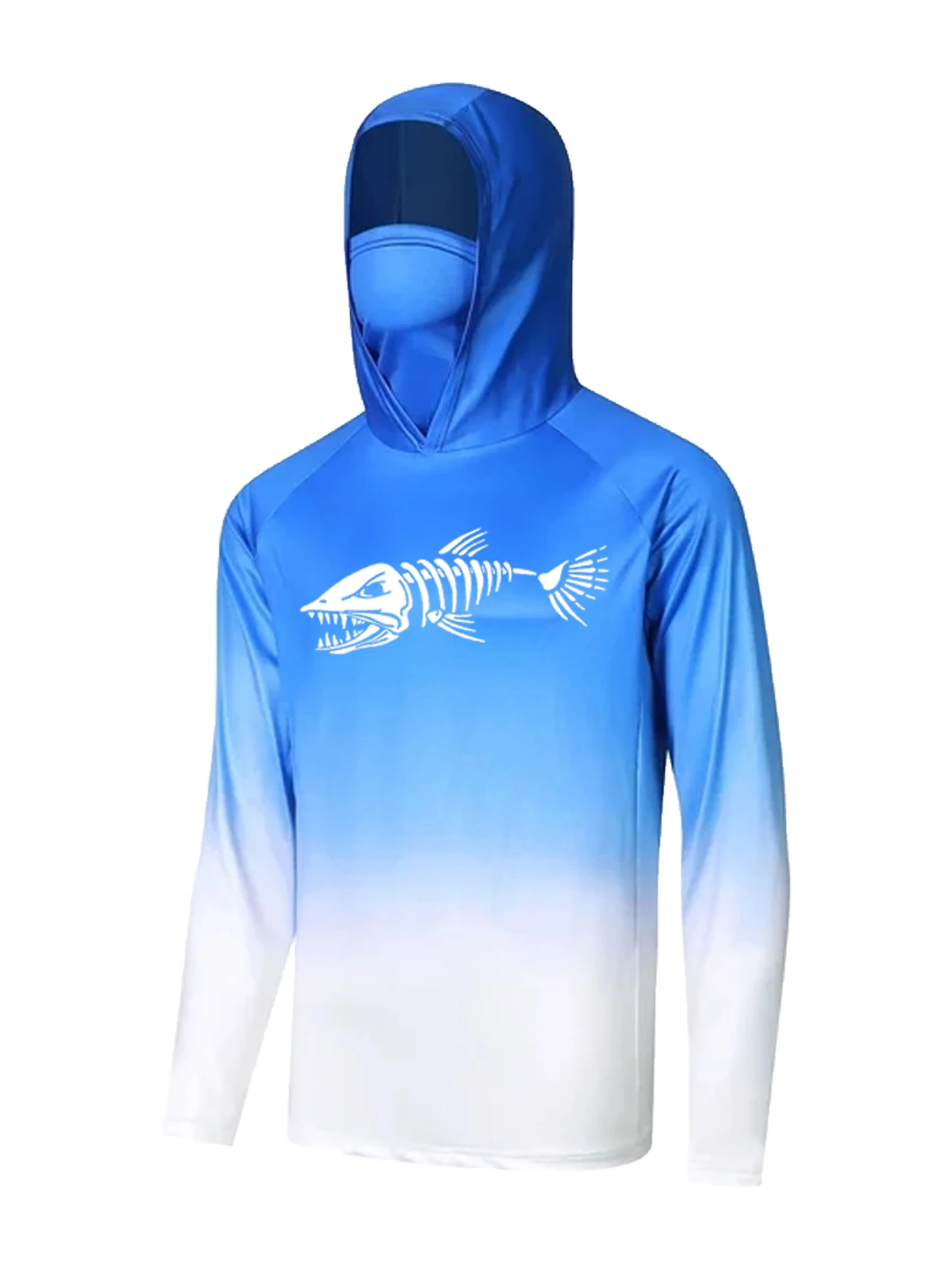 Kaos Berkerudung Motif Tulang  - Fishing Shirt Uv Protection ulasan dan harga